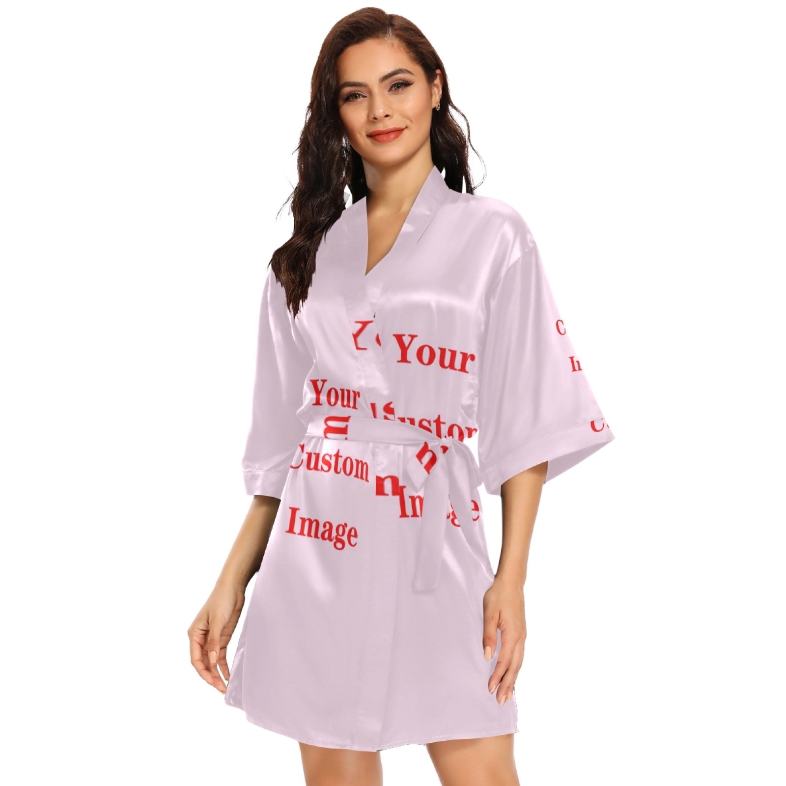 Women'S Fashion Dresses Images - Moda saten bornoz uzun kadın şal