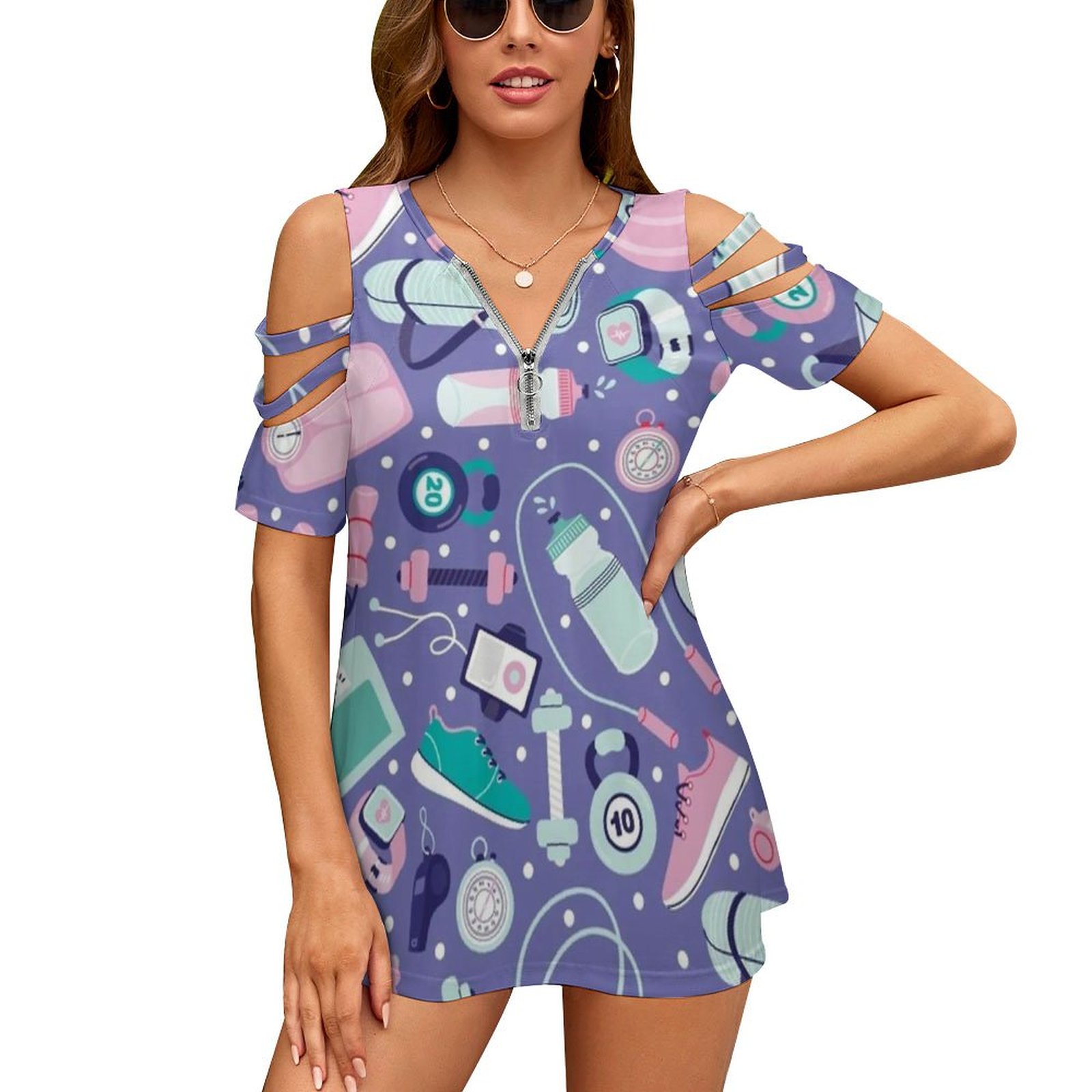 Women Fashion Vector - Get Fit kadın T-Shirt Yeni Moda