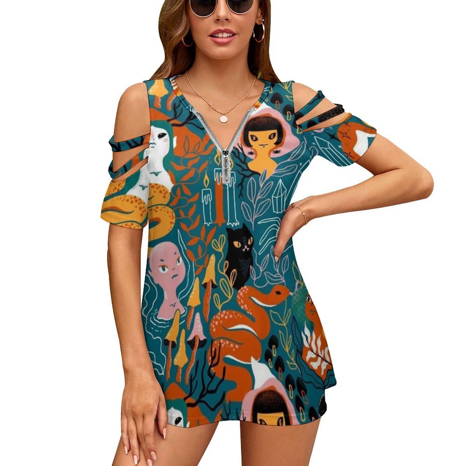 Women Fashion Vector - Coven. Cadı Sihirli Kız Kardeşler. Yeni