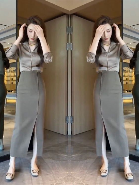 Şık Yüksek Bel Yırtmaçlı Saten - Women Fashion Over The Years incelemesi ve fiyatı